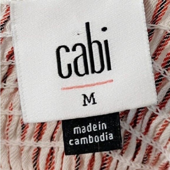 Cabi Pin stripe The Visionary Festive Carnival Blouse size M Style 5890 - Picture 9 of 9